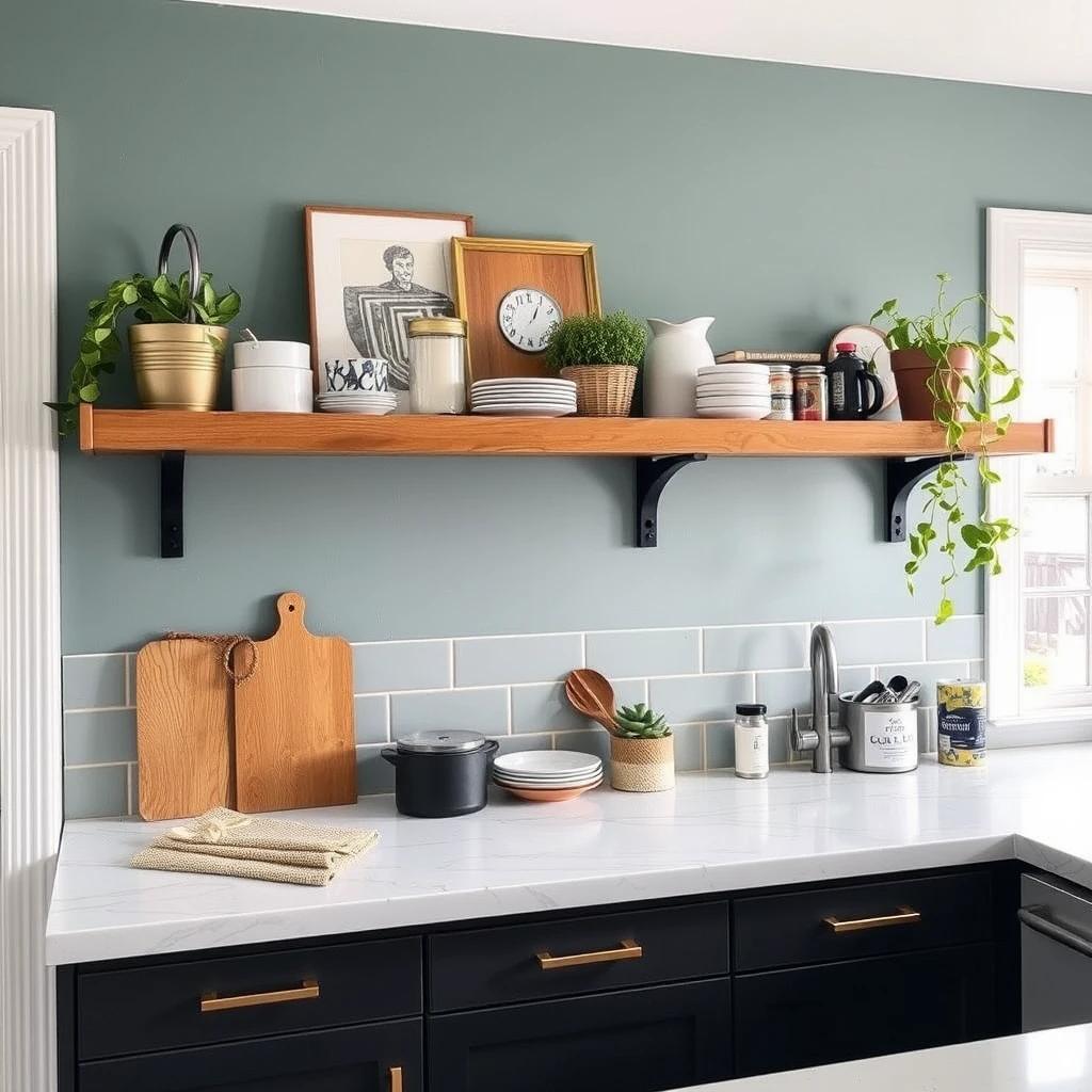 Stylish Worktops-Floating Shelves Ideas For Kitchen