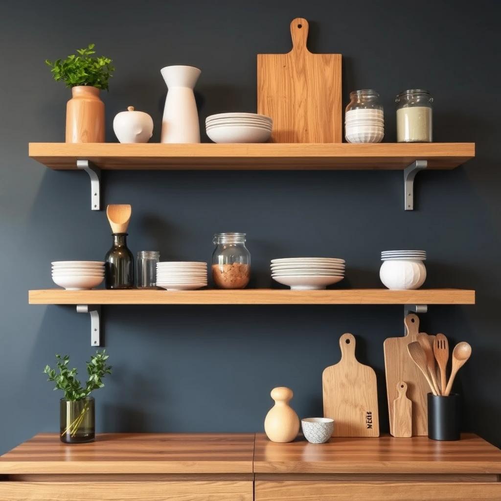 Stylish Worktops-Floating Shelves Ideas For Kitchen