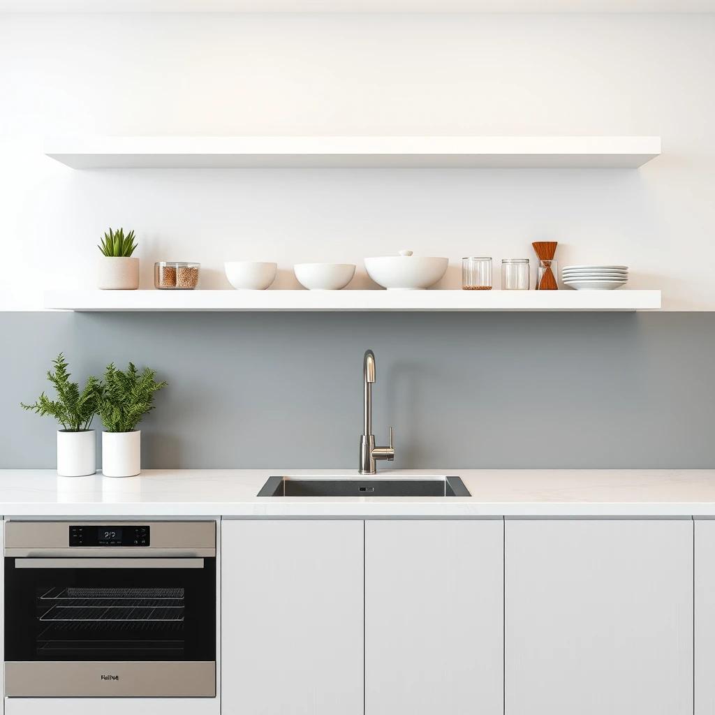 Stylish Worktops-Floating Shelves Ideas For Kitchen