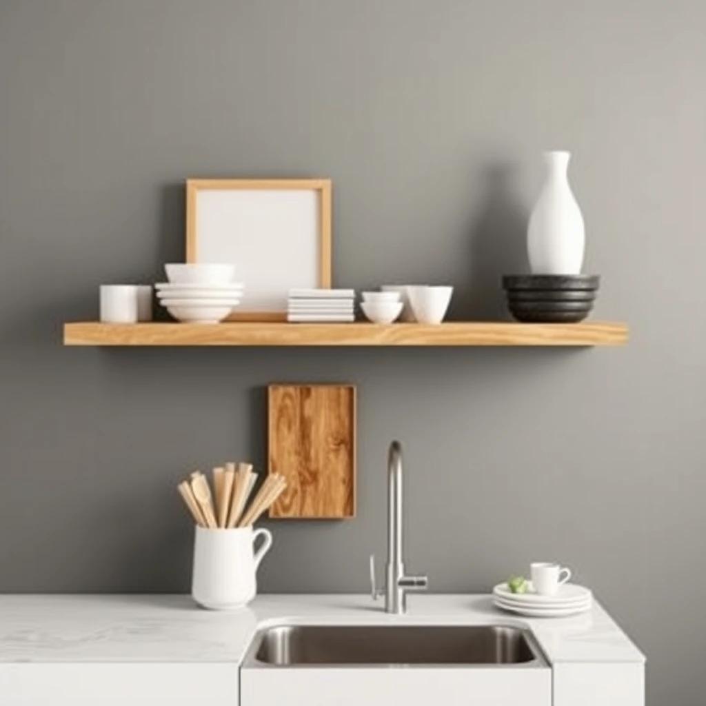 Stylish Worktops-Floating Shelves Ideas For Kitchen