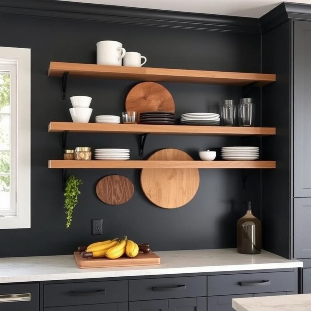 Stylish Worktops-Floating Shelves Ideas For Kitchen