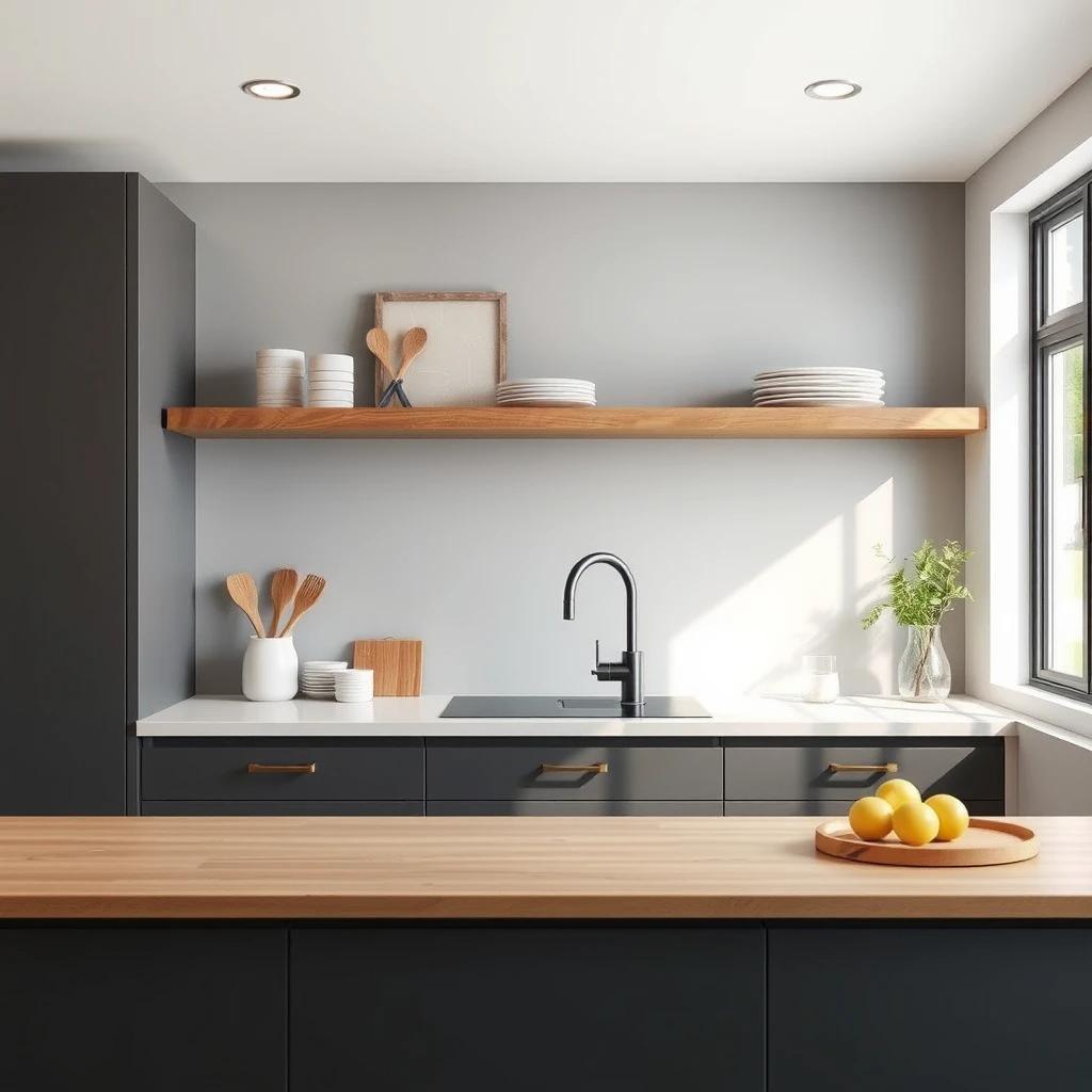 Stylish Worktops-Floating Shelves Ideas For Kitchen