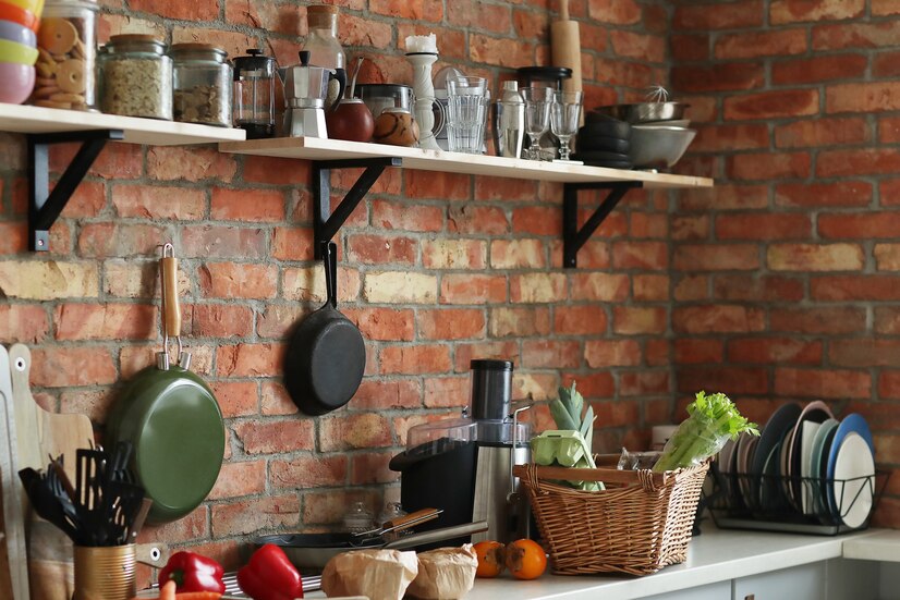 Stylish Worktops-Floating Shelves Ideas For Kitchen