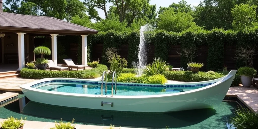 Boat-Shaped Pools Elegant Garden Feature