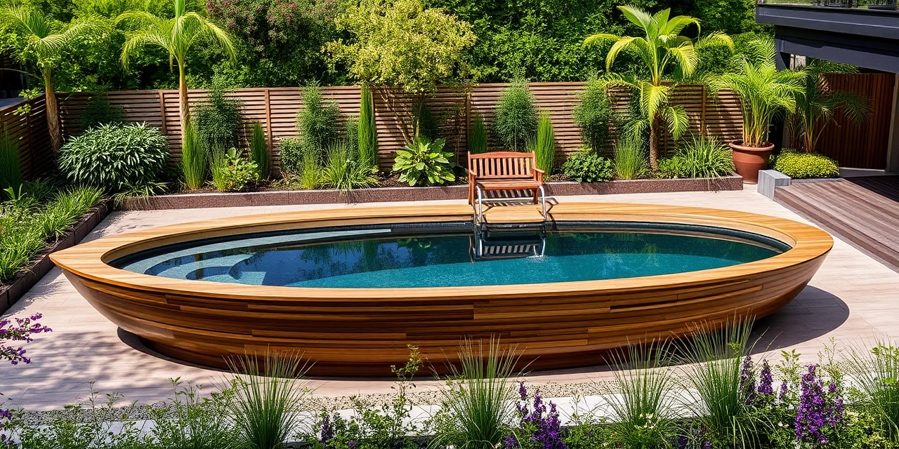 Boat-Shaped Pools Elegant Garden Feature